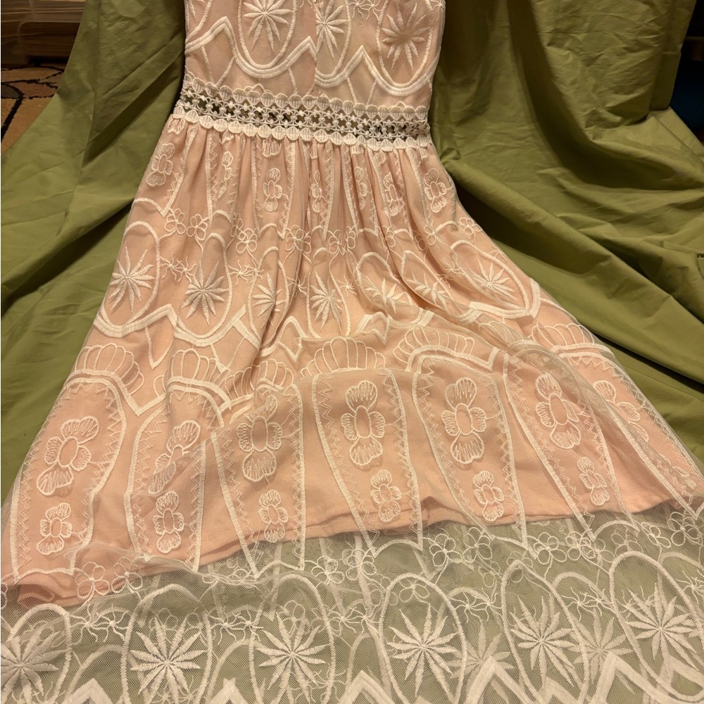 Dolce & Gabbana Pink and Cream Lace Dress